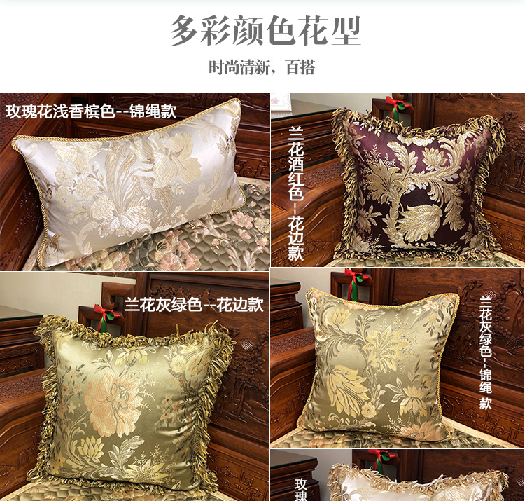 Sofa phong cách châu Âu gối sang trọng đệm phòng khách phòng ngủ đầu giường tựa lưng ghế thắt lưng gối hình chữ nhật gối - Trở lại đệm / Bolsters Gối văn phòng 2 trong 1