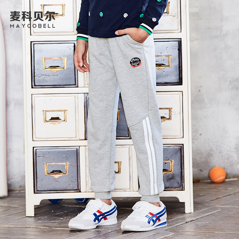 Chàng trai quần sweatpants trẻ em quần 12 vừa và trẻ em lớn quần âu 2019 mùa xuân và mùa thu bé trai mới xà cạp.