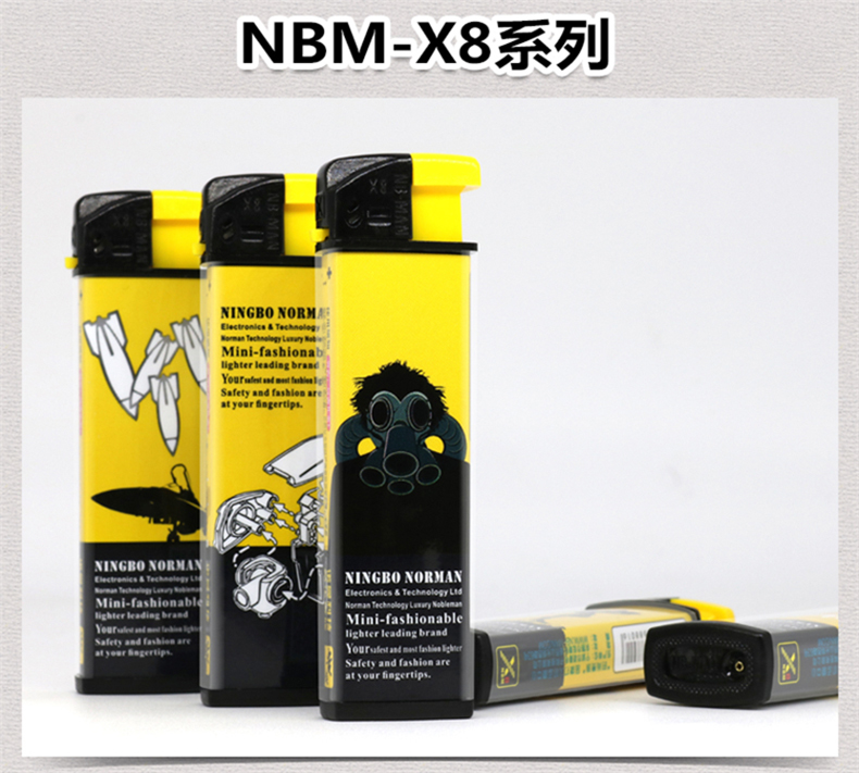 X8 Norman quý tộc nhẹ hơn Điện tử bơm hơi gió nhẹ Tùy chỉnh vỏ PC trong suốt cao Chiến tranh vàng các loại bật lửa