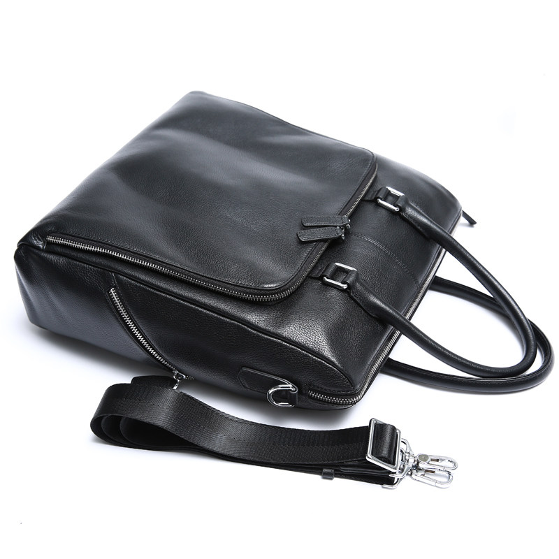 Men's bag handbag leather vertical soft leather briefcase business casual men's bag first layer cowhide shoulder bag messenger bag