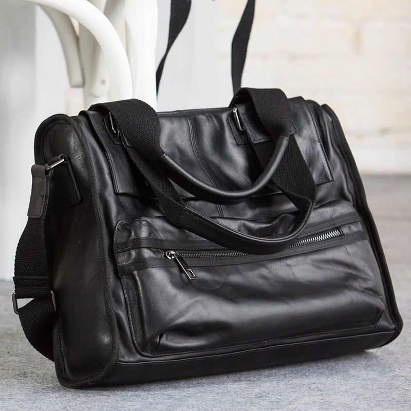 Shoulder bag men's leather first layer cowhide men's bag handbag soft leather travel bag business casual large capacity messenger bag