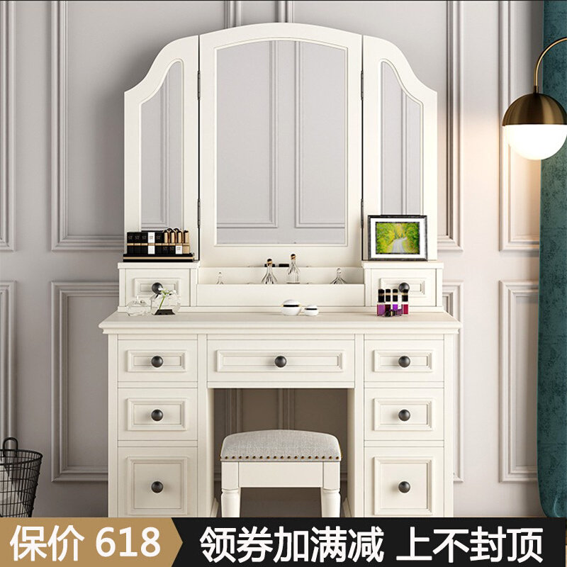 American solid wood dresser white simple luxury dresser to include bedroom small household type without installing dresser