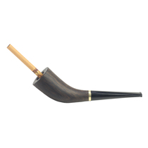 360ym Qin Wang Hanwu horn pipe Ebony solid wood tobacco tobacco leaf cigarette dual-use pipe