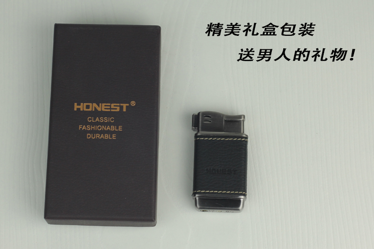 Ống gỗ Briar Ống gỗ rắn Ống gỗ mun Ống gỗ đỏ có bơm hơi PU - Bật lửa hộp quẹt điện