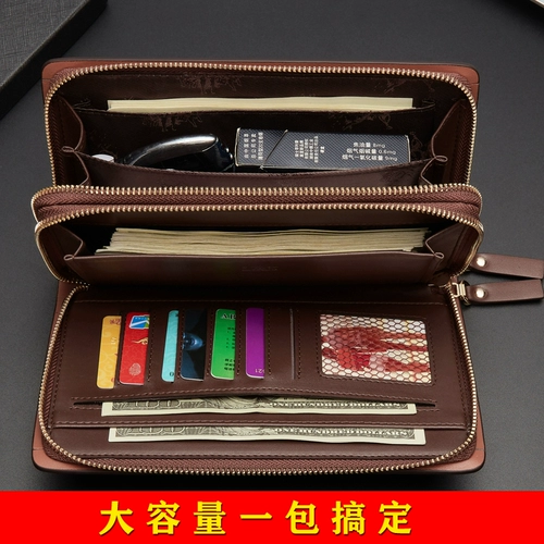 Septwolves, сумка с петлей на руку, маленькая сумка клатч, вместительный и большой бумажник с молнией, из натуральной кожи