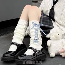 y2k? Socks set Lolita leg protection womens white bubble warm Japanese calf knitted jk autumn and winter