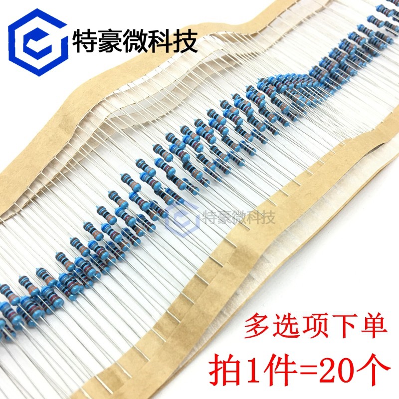 1W metal film resistance 1% color ring 1K10K 100 Ohm 2 2M 22K 220 4 7K 47 470R
