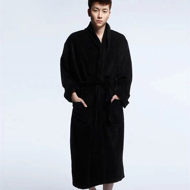 PX&FC sleepwear pyjamas lovers men's winter flange suede bath clothes large size lengthened with thickened coral suede