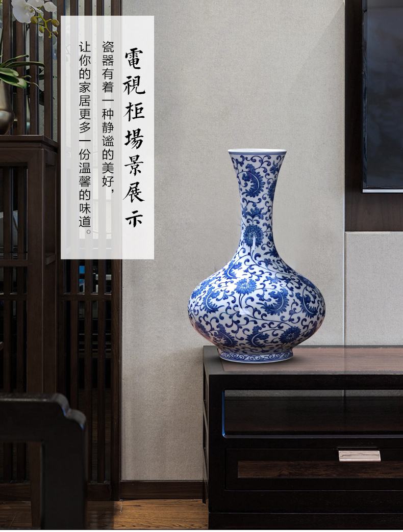 Jingdezhen porcelain ceramic hand - made archaize of blue and white porcelain vases, flower arranging new Chinese style household furnishing articles sitting room adornment