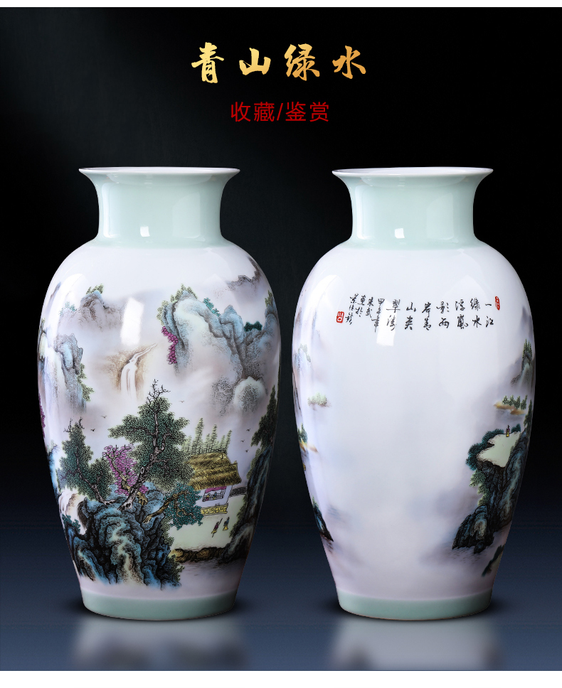 Jingdezhen porcelain ceramic famille rose flower arranging furnishing articles of new Chinese style household vase in the sitting room porch TV ark, adornment