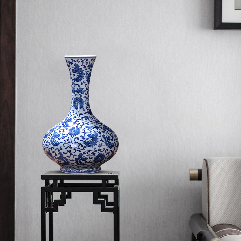 Jingdezhen porcelain ceramic hand - made archaize of blue and white porcelain vases, flower arranging new Chinese style household furnishing articles sitting room adornment