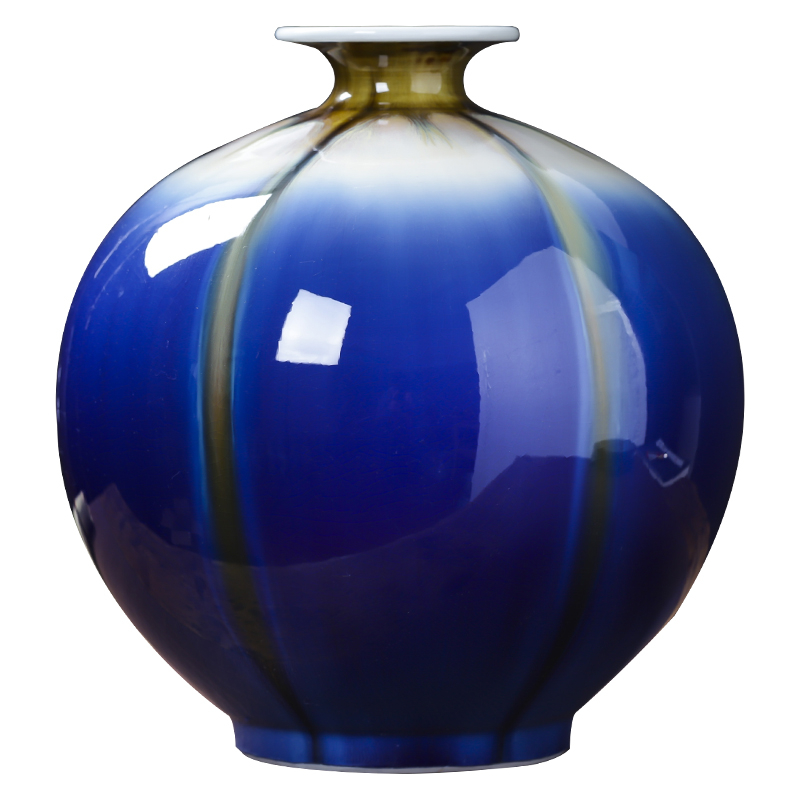 Jingdezhen ceramics vase furnishing articles blue pomegranate wine bottle decoration housing, flower arranging sitting room decoration