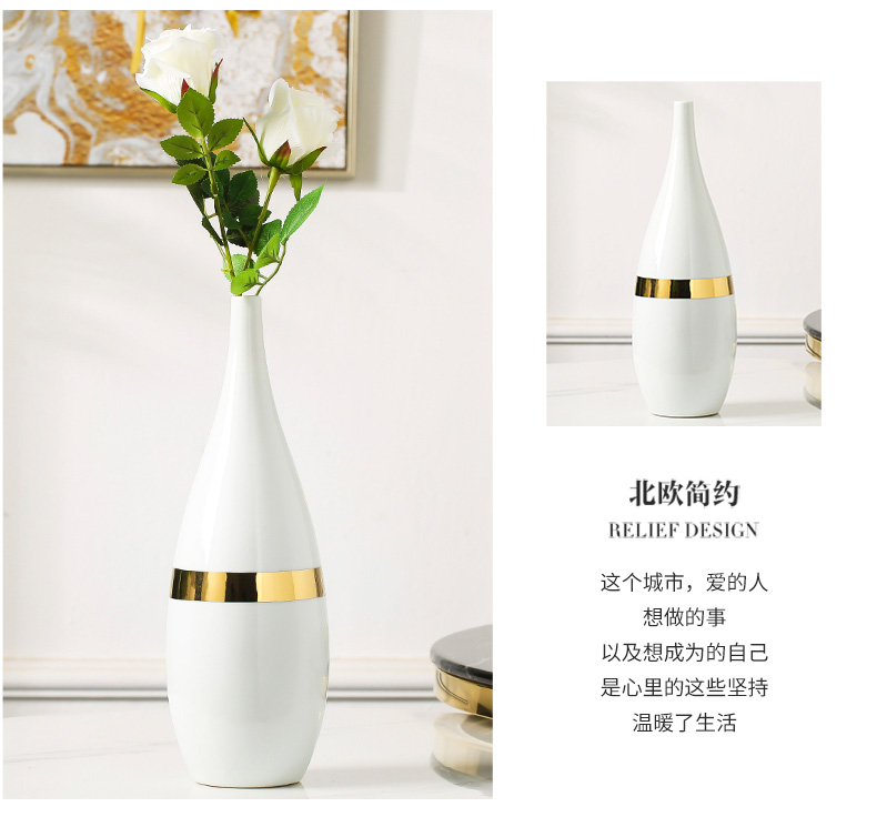 I and contracted white light and decoration ceramics vase new TV cabinet table of Chinese style household act the role ofing is tasted dry flower adornment furnishing articles