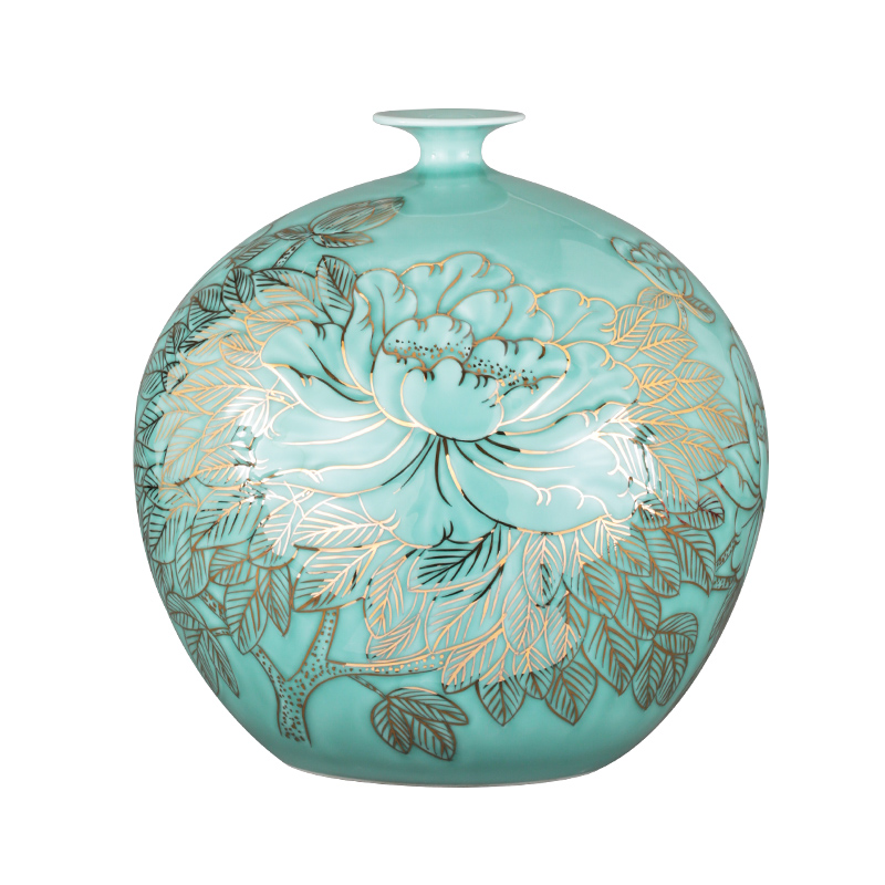 Jingdezhen ceramics vase hand - made large shadow blue paint pomegranate bottles of the sitting room of Chinese style household adornment furnishing articles