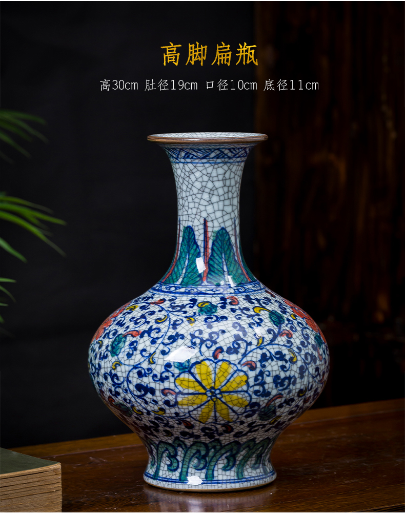 Jingdezhen porcelain hand archaize ceramic up vases, new Chinese style household living room TV ark adornment furnishing articles