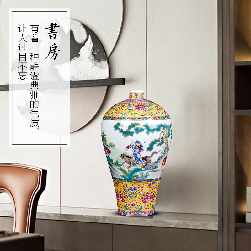 Jingdezhen ceramics vase Xiao Heyue chase Han Xinmei bottle of living room TV cabinet decoration of Chinese style household furnishing articles