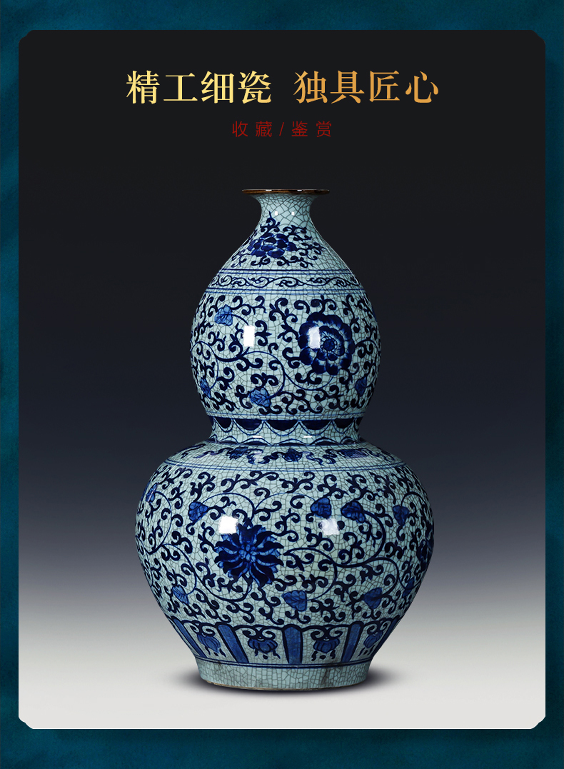 Archaize of jingdezhen porcelain ceramic hand - made porcelain up vase large furnishing articles home sitting room adornment restoring ancient ways