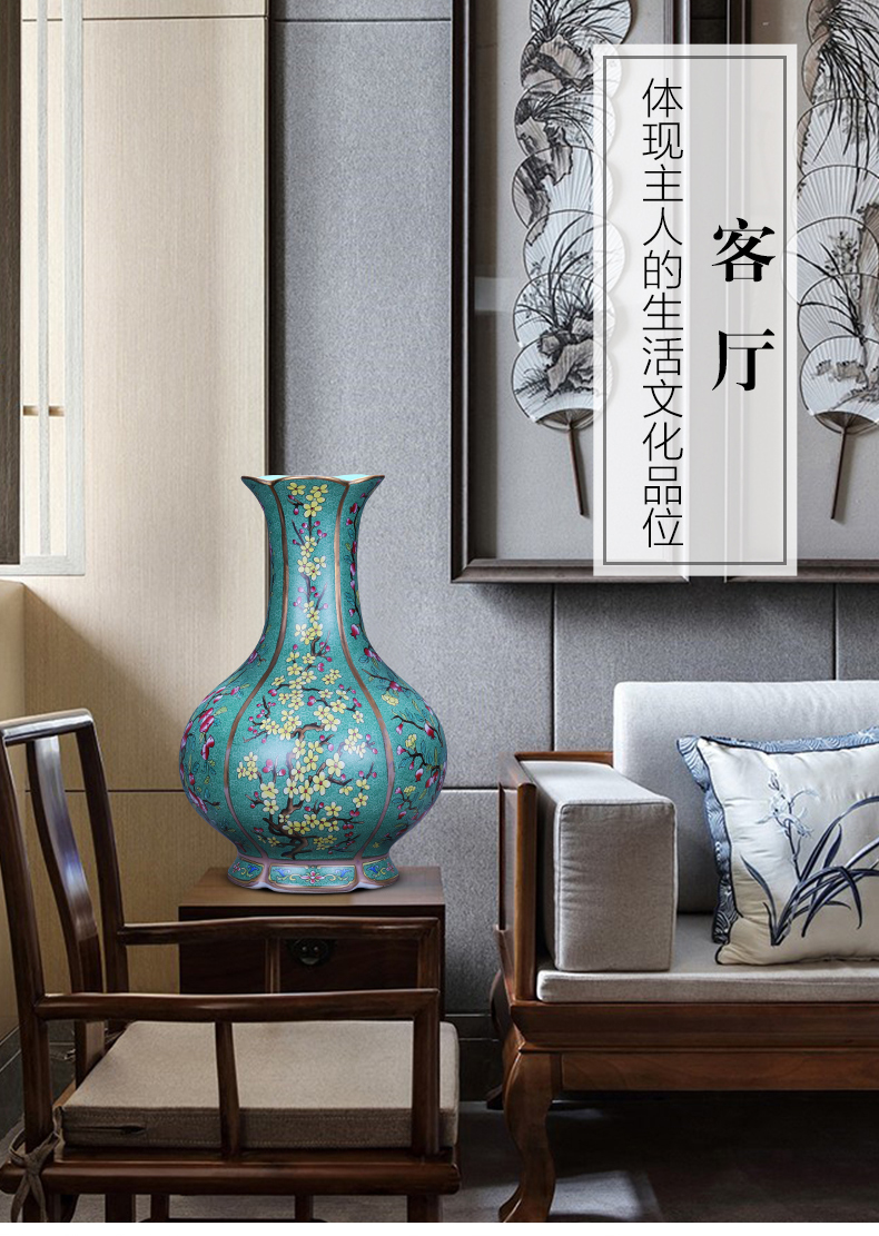 Jingdezhen ceramics powder enamel vase flower arranging archaize sitting room place, a new Chinese style restoring ancient ways porcelain home decoration