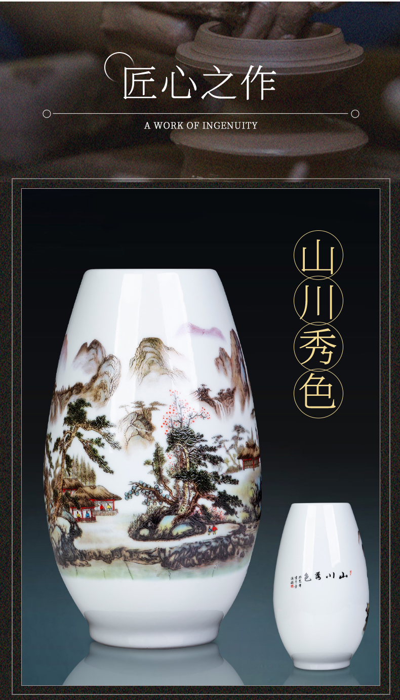 Jingdezhen ceramics small f cylinder vases, flower arranging furnishing articles rich ancient frame of Chinese style household, the sitting room porch decoration