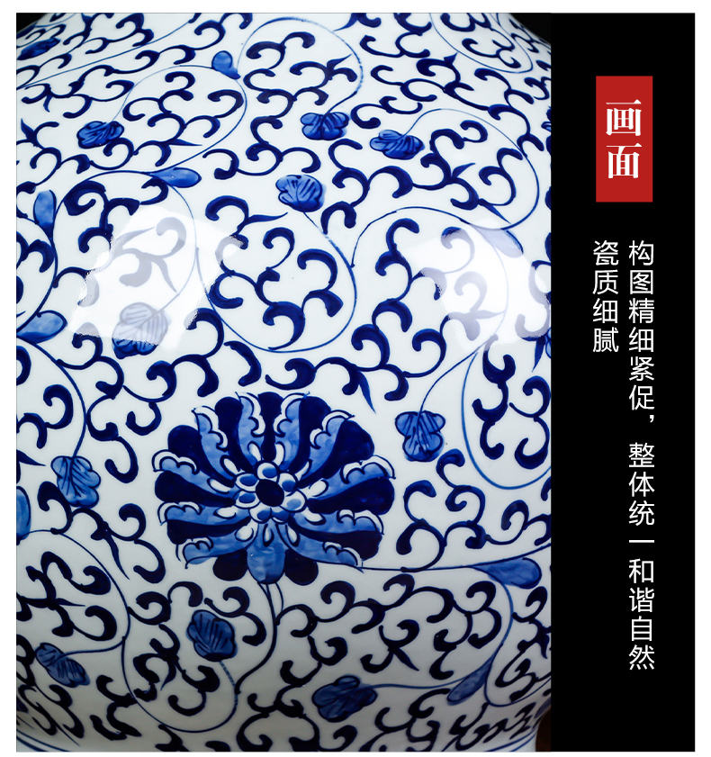 Hand the blue and white porcelain of jingdezhen chinaware lotus pattern be born large vases, Chinese style household porcelain furnishing articles sitting room