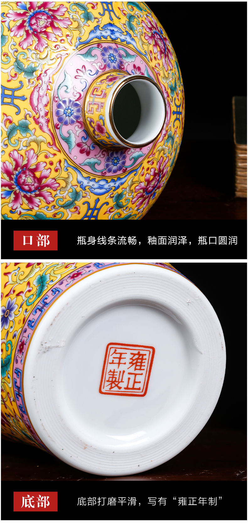 Jingdezhen ceramics vase Xiao Heyue chase Han Xinmei bottle of living room TV cabinet decoration of Chinese style household furnishing articles