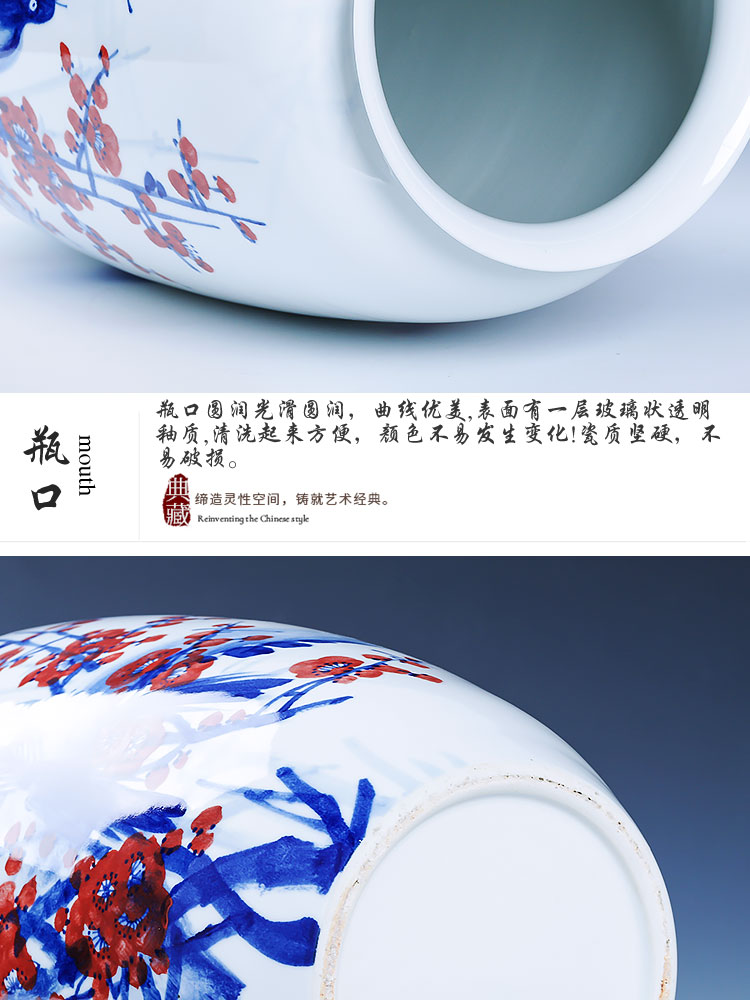 Jingdezhen ceramics hand - made color under the glaze of blue and white porcelain vase example room sitting room adornment of Chinese style household furnishing articles