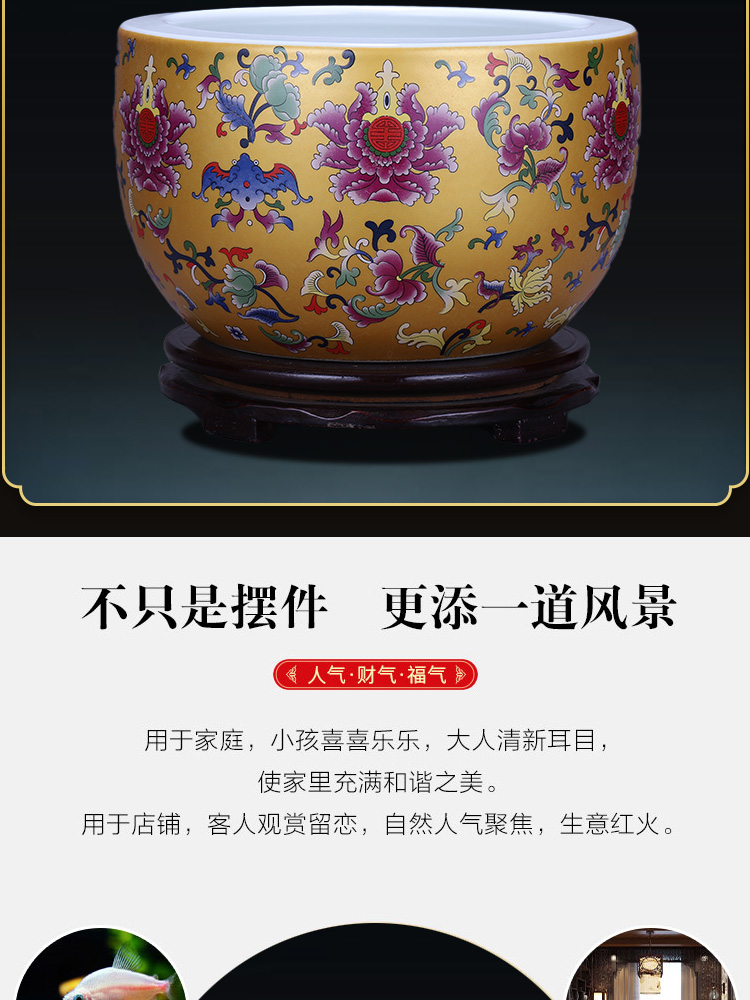 Jingdezhen porcelain ceramic cornucopia tank cylinder tortoise sitting room porch hydroponic household adornment handicraft furnishing articles