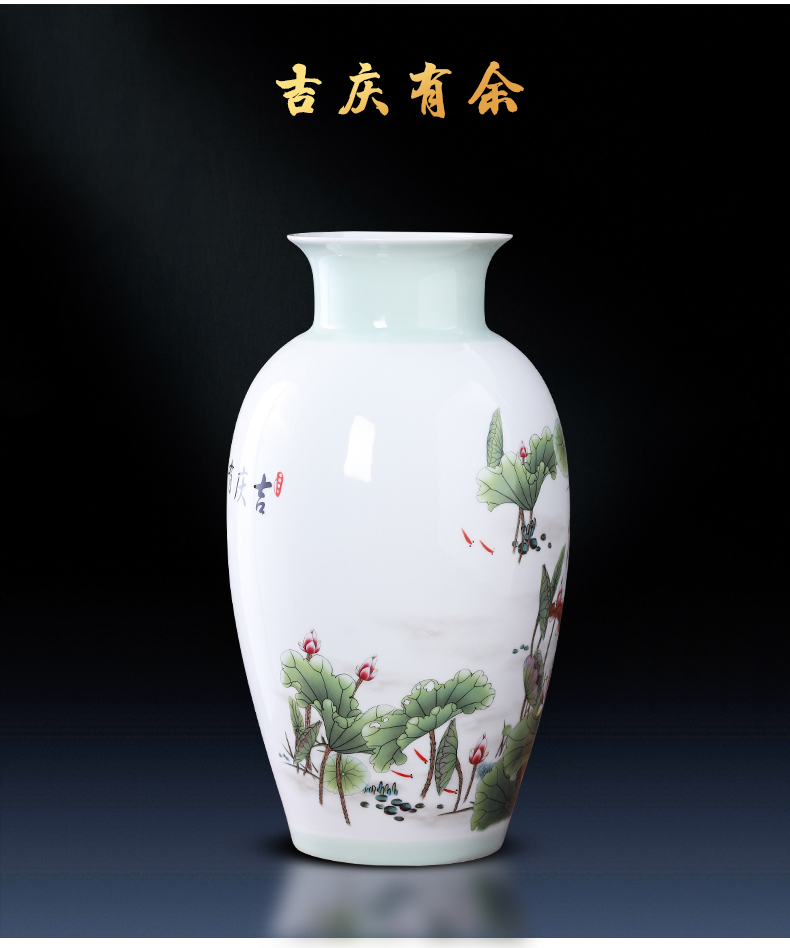 Jingdezhen porcelain ceramic famille rose flower arranging furnishing articles of new Chinese style household vase in the sitting room porch TV ark, adornment