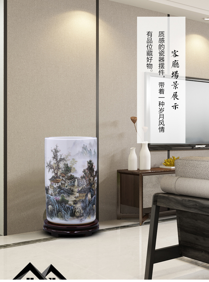 Jingdezhen ceramics quiver vase painting scroll calligraphy and painting receives landing a large sitting room home decoration furnishing articles