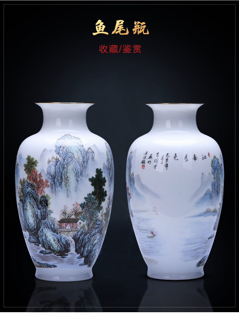 Jingdezhen porcelain ceramic powder enamel thin foetus vases, flower arranging furnishing articles of modern Chinese style household porcelain of the sitting room adornment