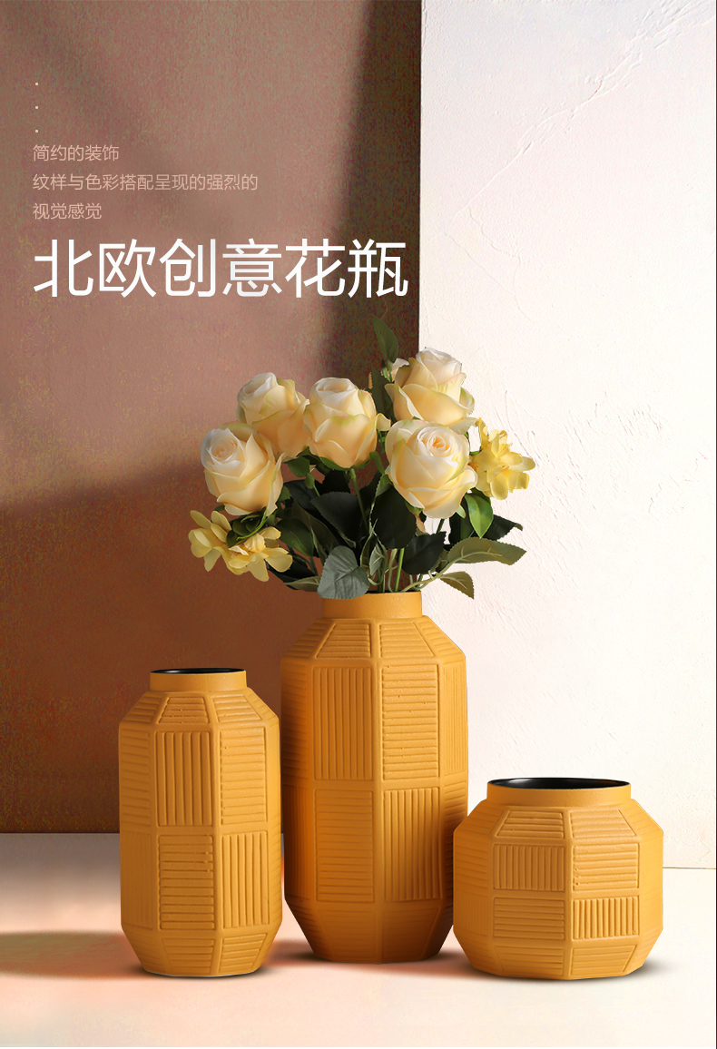 Dry flower vases, ceramic northern wind flower arranging act the role ofing is tasted household contracted sitting room porch table, TV ark, adornment furnishing articles