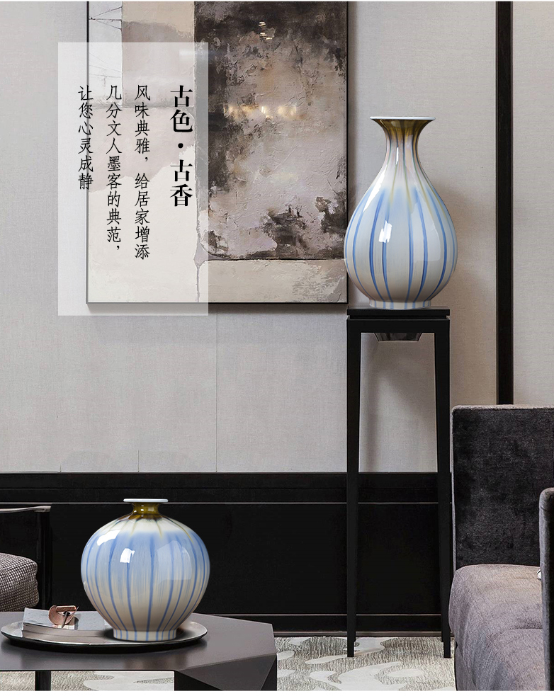 Jingdezhen ceramics vase creative up pomegranate bottles of modern Chinese style household flower arrangement sitting room adornment is placed