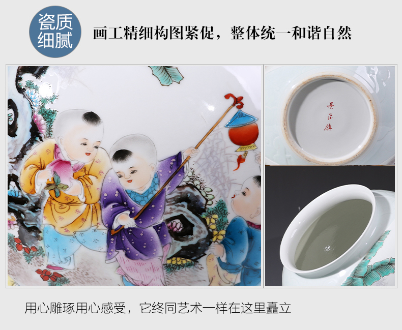 Jingdezhen porcelain ceramic hand - made pastel big vases, new Chinese style household living room TV ark adornment furnishing articles