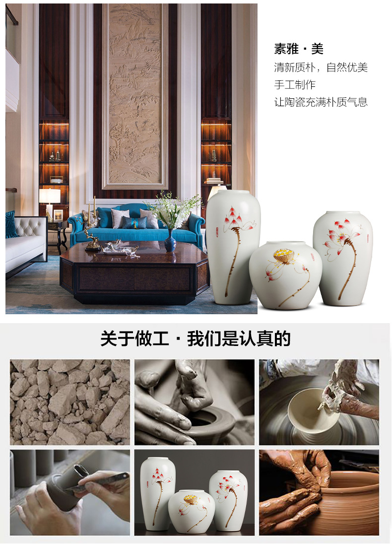 Ceramic vases, I and contracted new Chinese zen household living room table accessories TV ark, dried flower adornment furnishing articles