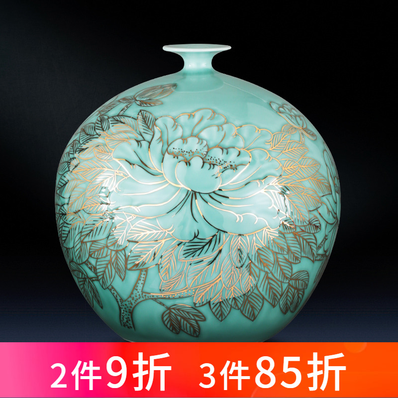 Jingdezhen ceramics vase hand - made large shadow blue paint pomegranate bottles of the sitting room of Chinese style household adornment furnishing articles