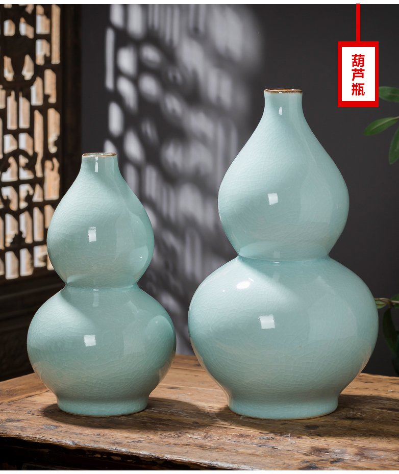 Jingdezhen ceramics vase antique flower arranging place new living room TV cabinet rich ancient frame of Chinese style household ornaments