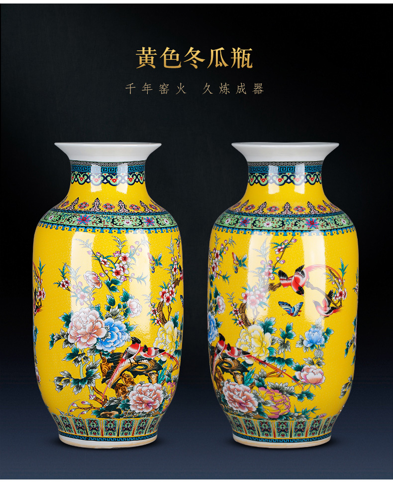 Jingdezhen porcelain ceramic colored enamel flower vase large landing place, a new Chinese style home sitting room adornment