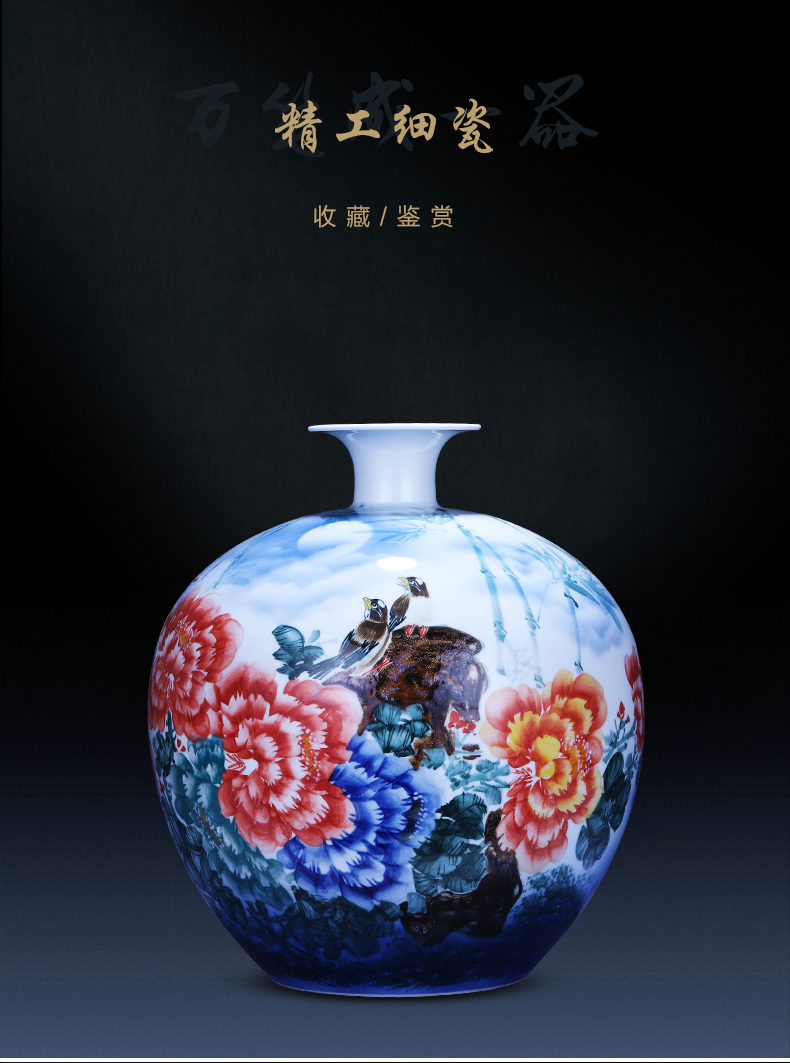 Jingdezhen porcelain ceramic hand - made large pomegranate vases, new Chinese style household living room TV ark adornment furnishing articles