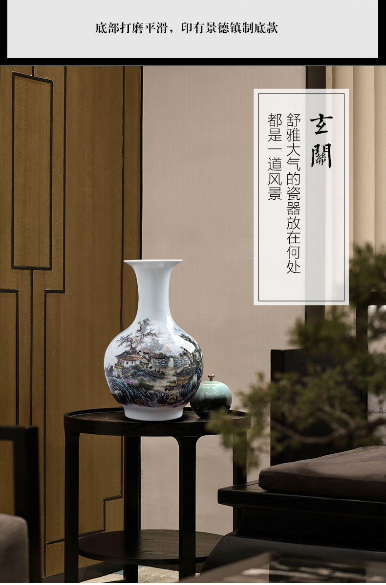 Jingdezhen ceramics powder enamel vase furnishing articles lucky bamboo idea gourd bottle sitting room of Chinese style household flower decorations