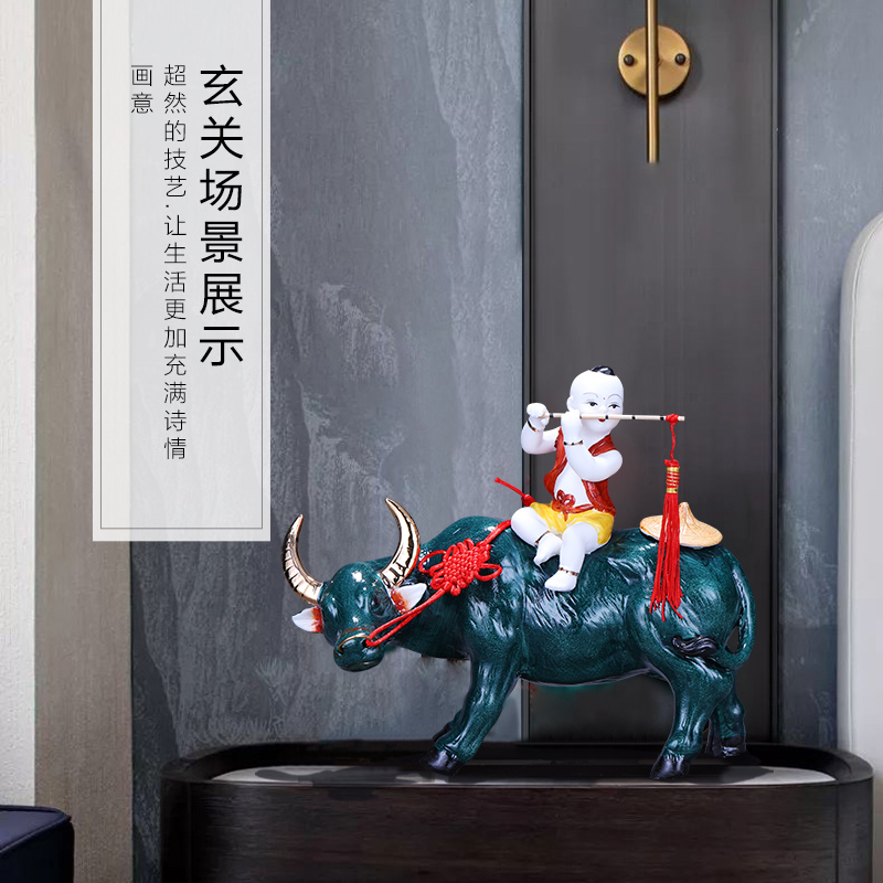 Jingdezhen porcelain ceramic cowboy cattle household act the role ofing is tasted, the sitting room porch ark decoration feng shui furnishing articles