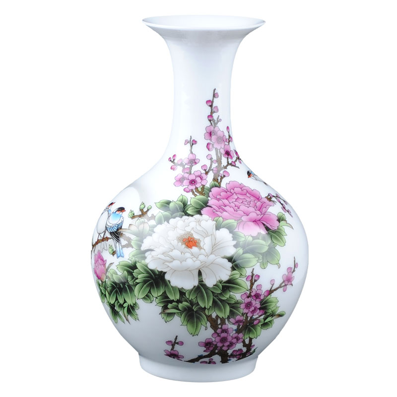 Jingdezhen ceramics powder enamel flower flower arranging furnishing articles I household wine bottles of the sitting room porch decoration porcelain