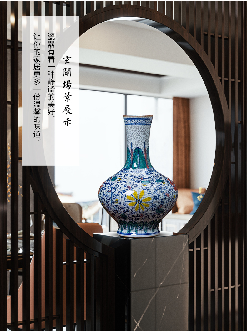 Jingdezhen porcelain hand archaize ceramic up vases, new Chinese style household living room TV ark adornment furnishing articles