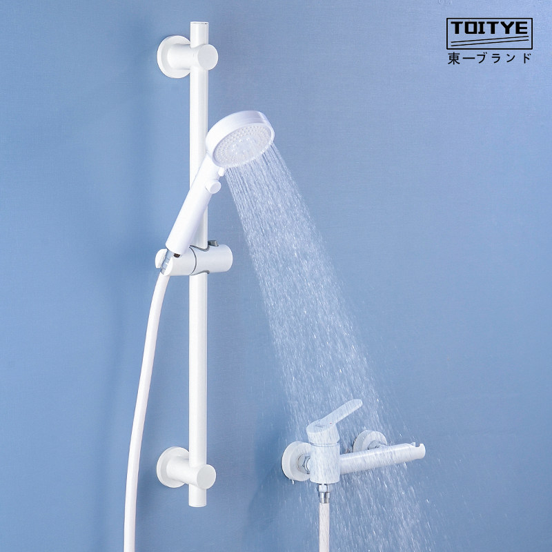 Japan Toichi all-copper shower shower set bathroom powder room wall-mounted simple shower white faucet shower
