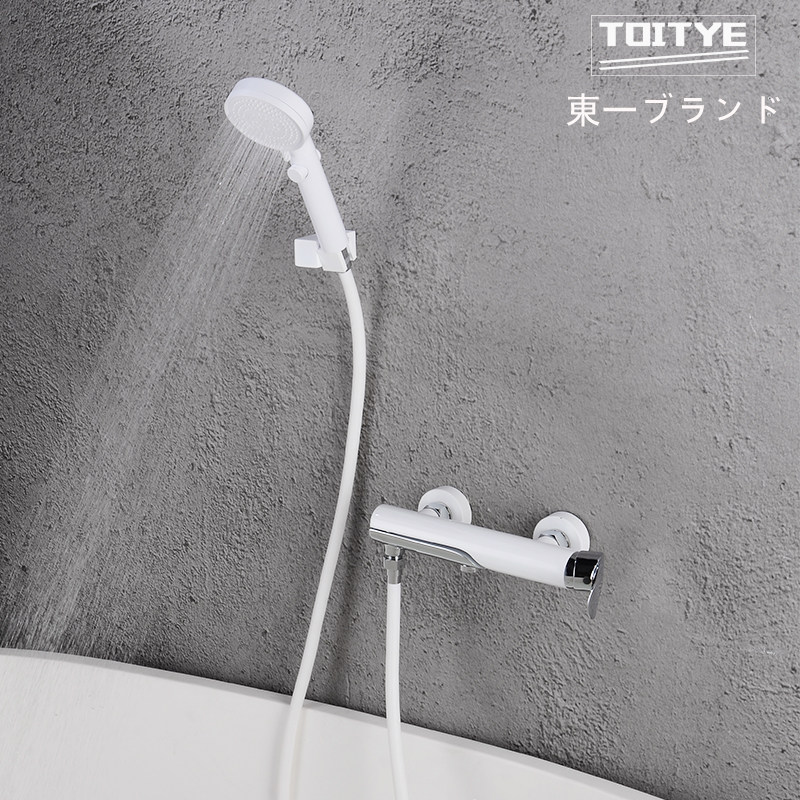 Japan Dongyi all-copper bathtub faucet in-wall hot and cold mixing valve cylinder side simple shower shower set