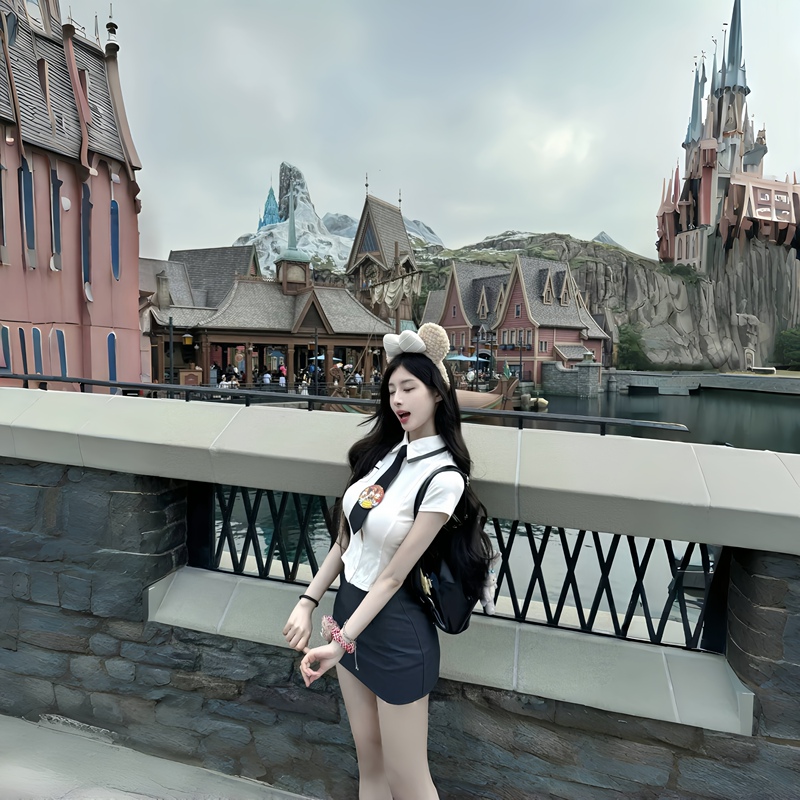 Universal Studios American College Style Miu-Style Disney Amusement Park Jk Uniform Set Dress Outfit for Adults Summer