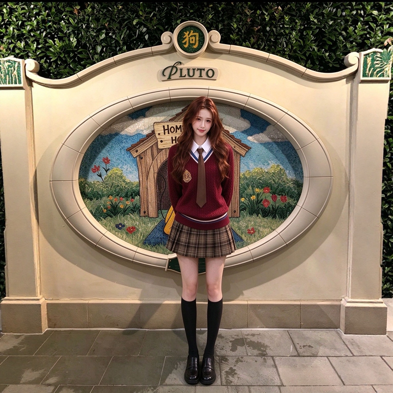 Christmas Universal Studios Red Sweater Style Jersey with a Disney Vibe, American College Style Jk Uniform