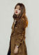 ແບບດຽວກັນ star burnt brown suede trench coat classic style British fashion slim coat mid-length coat