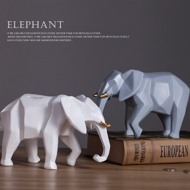 Creative piggy bank Nordic desktop ornaments Fashion geometric Elephant piggy bank Adult personality change coin piggy bank