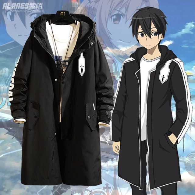 Sword Art Online SAO Kirito windbreaker Kiritani Kazuto coat anime couple  coat autumn spring autumn jacket windbreaker zm