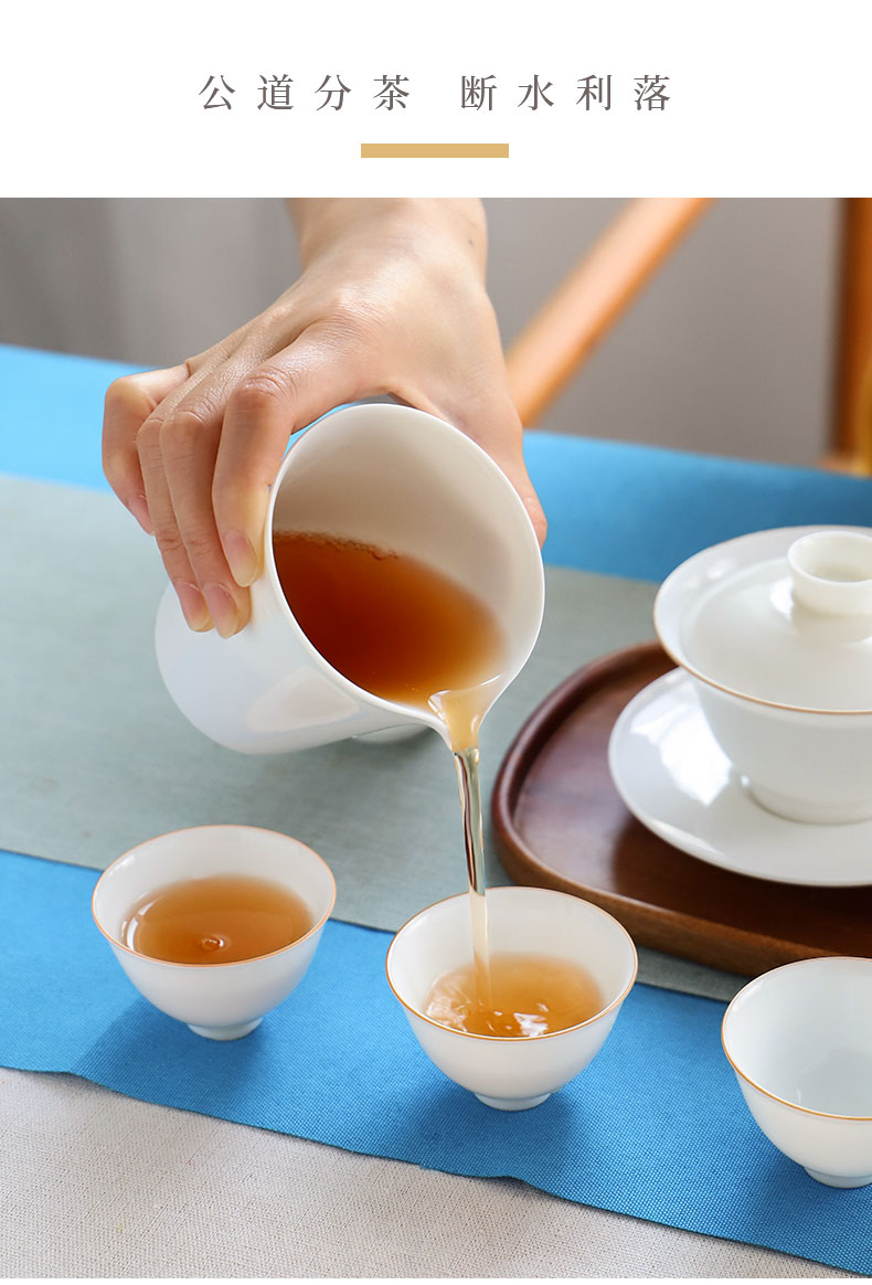 Three to escape this hall tureen jingdezhen manual sweet white ceramic cups tureen kung fu tea bowl thin foetus